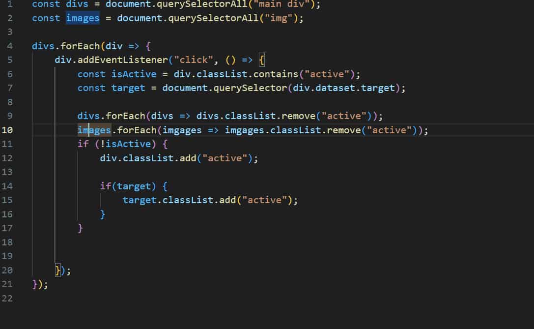 Bild på Javascript kod